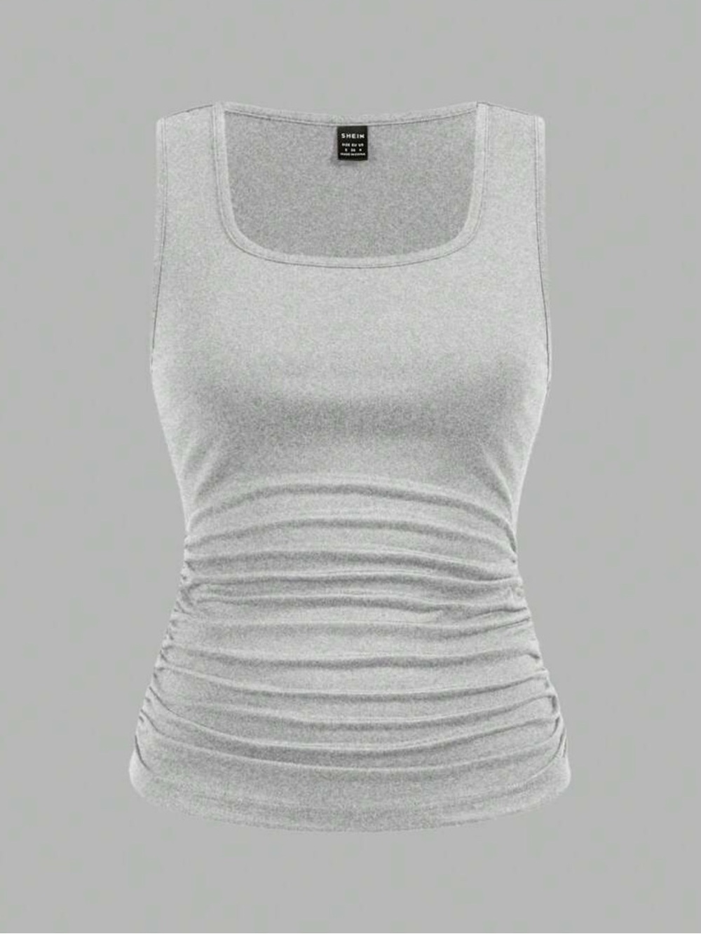 Grey ruched side tank top